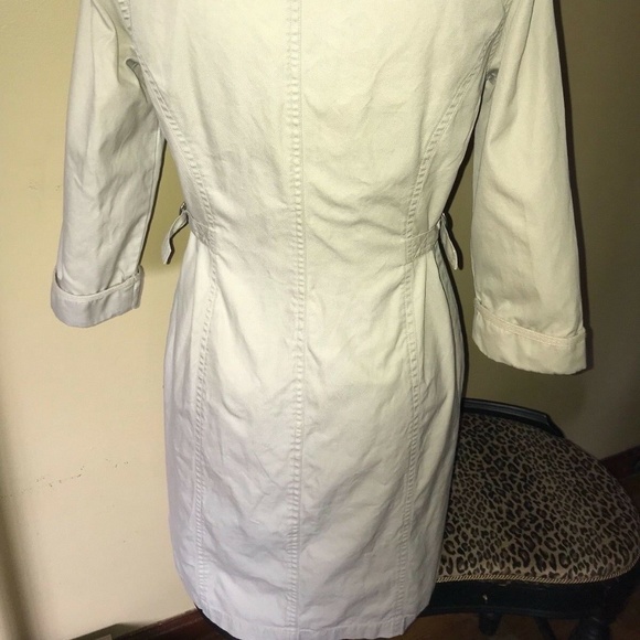 Talbots Tan Beige Button Front Side Buckle Dress - Picture 8 of 10